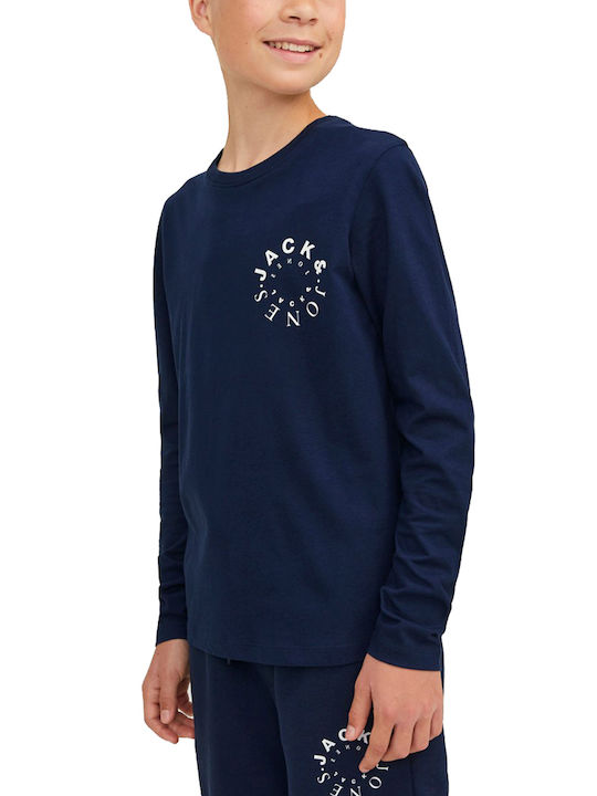 Jack & Jones Παιδική Χειμερινή Μπλούζα Μακρυμάνικη Navy Μπλε