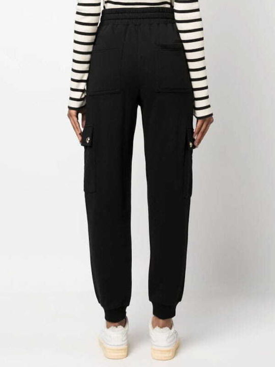 Michael Kors Women's Cotton Cargo Trousers with Elastic Black