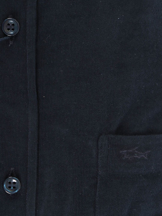 Long-sleeved Corduroy Shirt Navy Blue