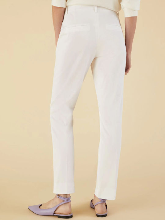 Emme Marella Women's Cotton Trousers White