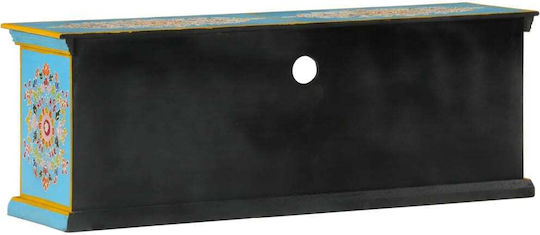 Stand TV Din Lemn Masiv Albastru L110xA30xÎ40cm