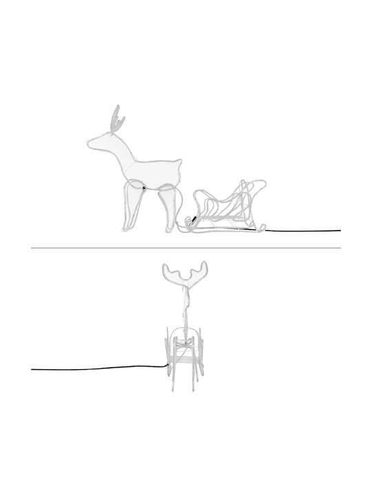ECD Germany Illuminated Christmas Plastic Figure Reindeer White Length 77cm