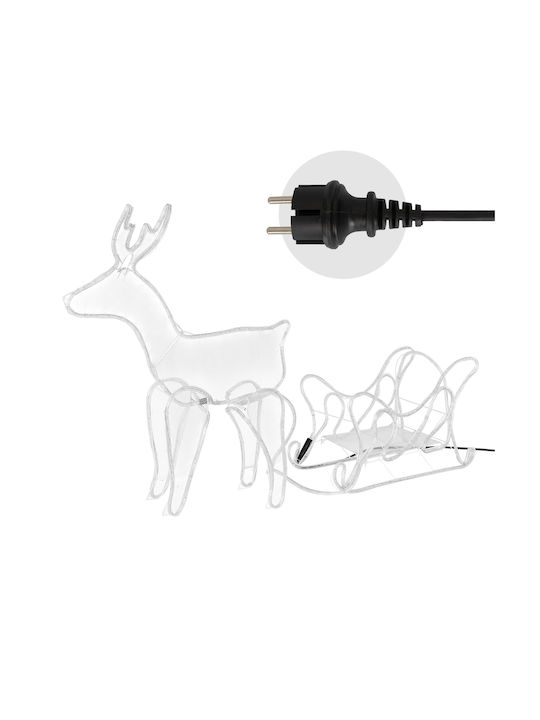 ECD Germany Illuminated Christmas Plastic Figure Reindeer White Length 77cm
