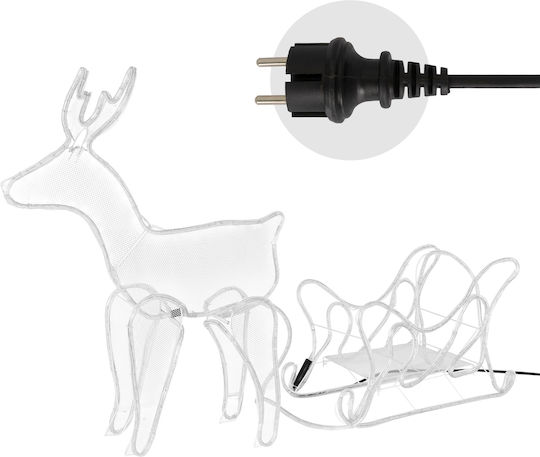 ECD Germany Illuminated Christmas Plastic Figure Reindeer White Length 77cm