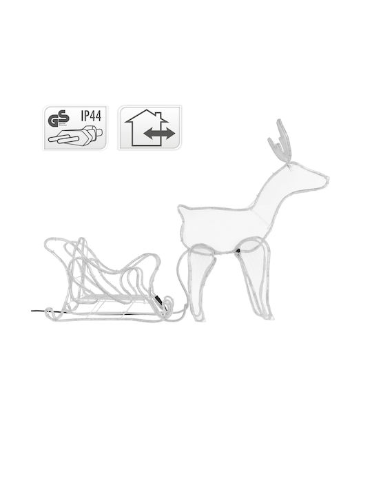 ECD Germany Illuminated Christmas Plastic Figure Reindeer White Length 77cm
