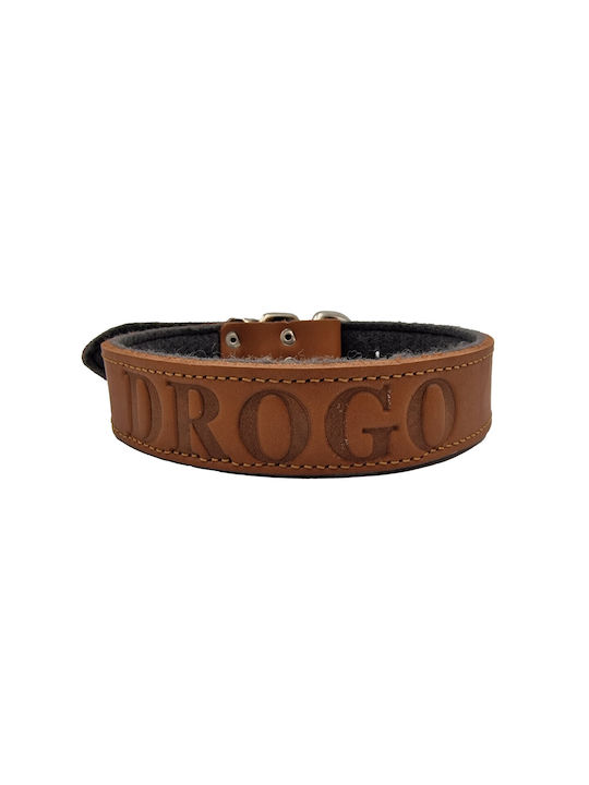 ByLeather Κολάρο Σκύλου Δερμάτινο σε Καφέ χρώμα Small 55cm