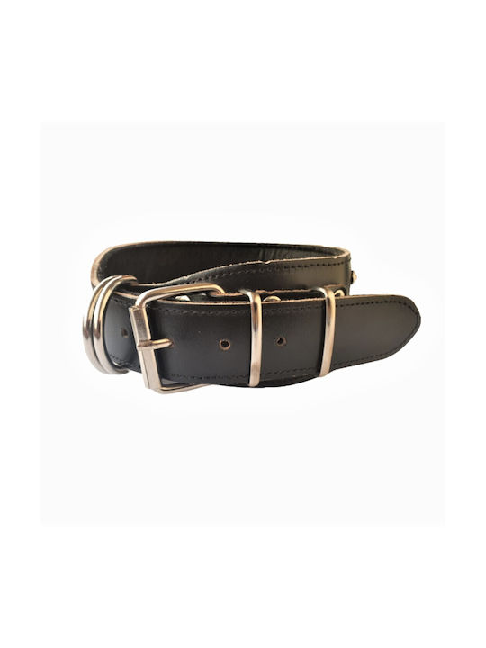 ByLeather Hundehalsband Leder in Schwarz Farbe Klein 60cm