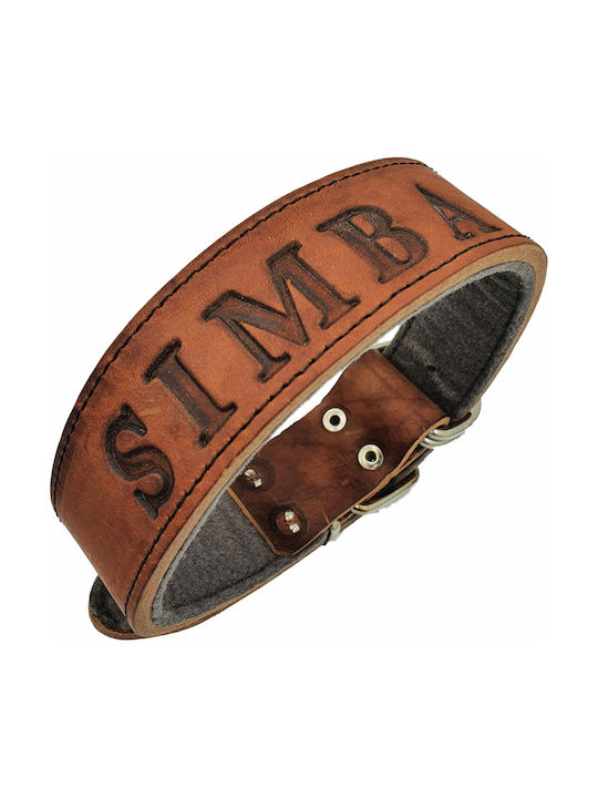 ByLeather Hundehalsband Leder in Braun Farbe Klein 70cm