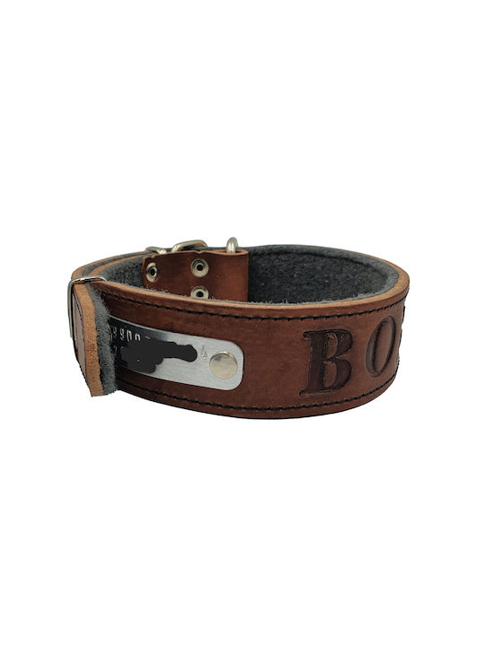 ByLeather Hundehalsband Leder in Braun Farbe Klein 70cm