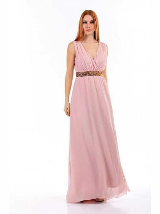 Bellino Summer Maxi Dress for Wedding / Baptism Pink