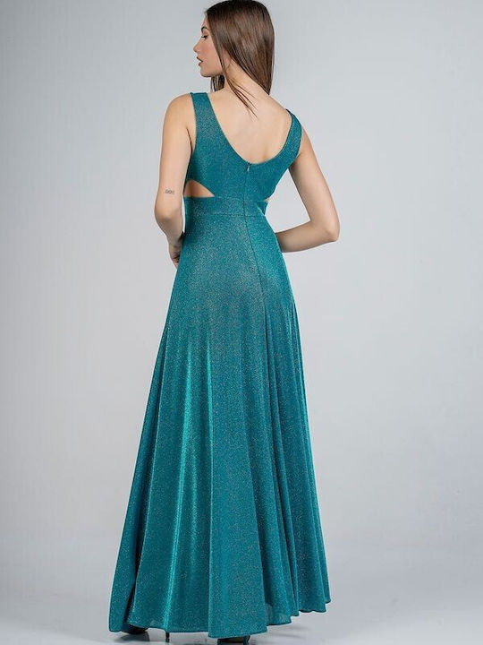 Bellino Maxi Βραδινό Φόρεμα με Διαφάνεια Μπλε