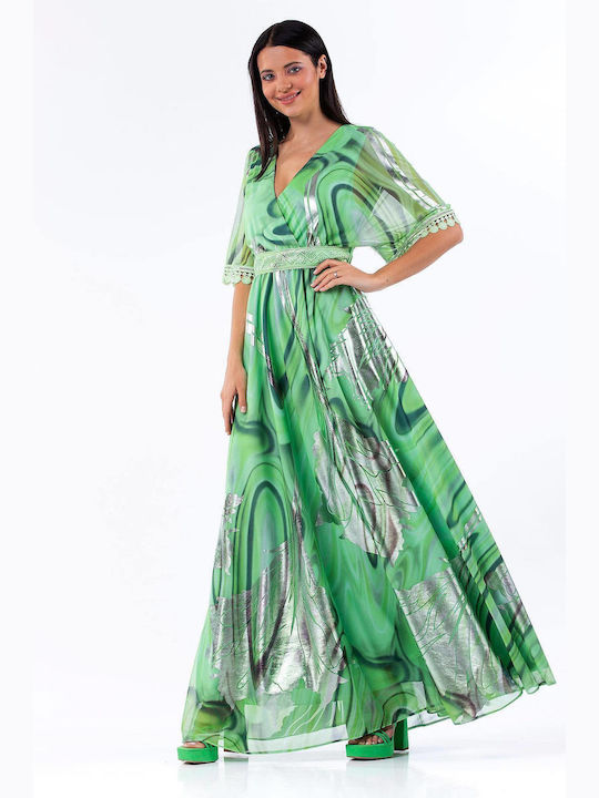 Bellino Summer Maxi Dress Wrap Green