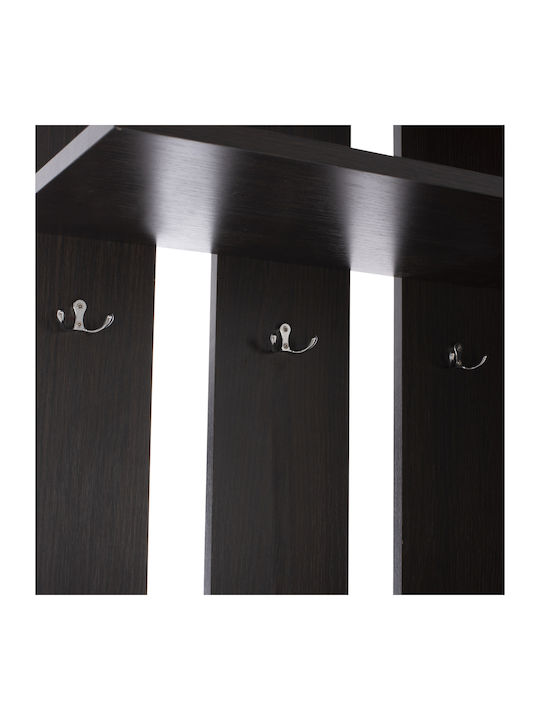 Dulce Entry Furniture with Mirror / Hanger / Shoe Rack & Wardrobe Wenge 118x45x210cm