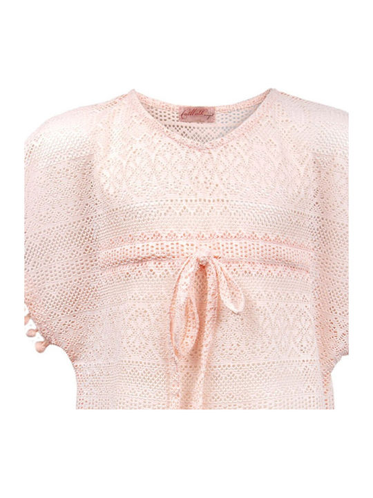 Rochie pentru Copii Mâneca scurta Dantelă Roz