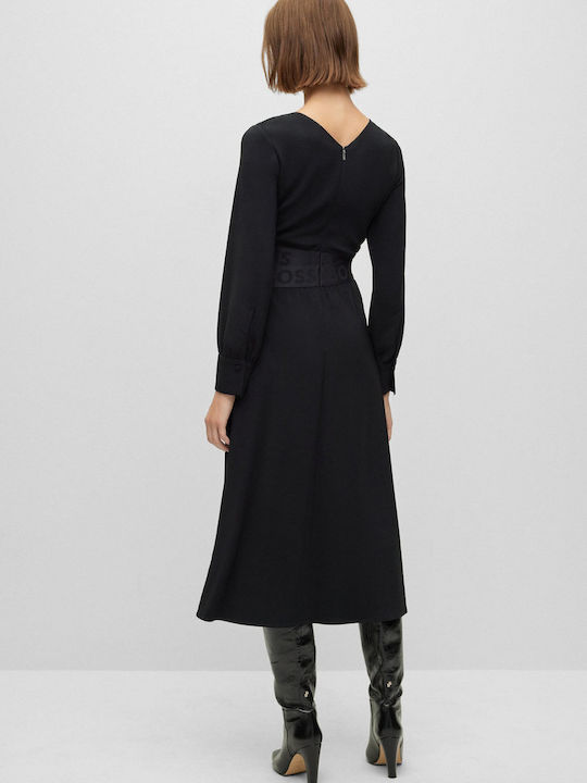 Hugo Boss Midi Evening Dress Black