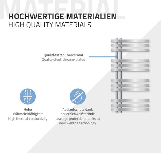 ECD Germany Iron M Handtuchhalter Badezimmer 1000x500 Silber