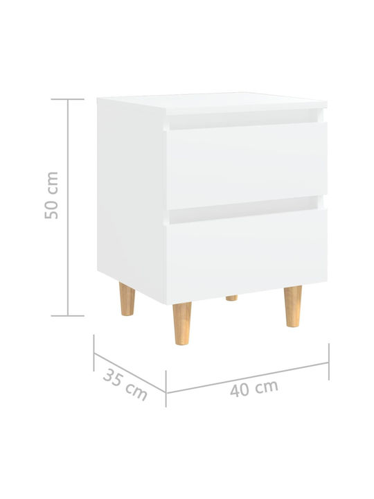 Nachttisch White 40x35x50cm