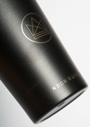 Neon Kactus Surfer Dude Ανακυκλώσιμο Ποτήρι Θερμός Ανοξείδωτο BPA Free 380ml Μαύρο με Επιστόμιο