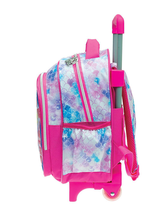 Gim Barbie Mermaid School Bag Trolley Kindergarten Pink with Water Bottle Holder 12Liters