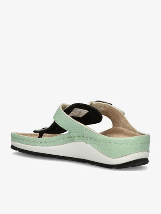 Mila Women's Flat Sandals in Green Color