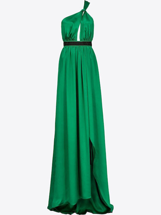 green emerald velvet dress Greek Archaic Kori Midi Linen Dress