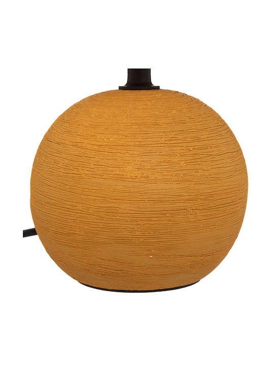 Atmosphera Timéo Ceramic Table Lamp for E14 Socket with Yellow Shade and Base Mustard Yellow