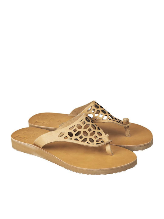 Danae Leder Flache Sandalen für Damen Natural