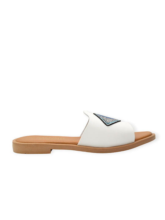 Ioannis Women's Flat Sandals in White Color