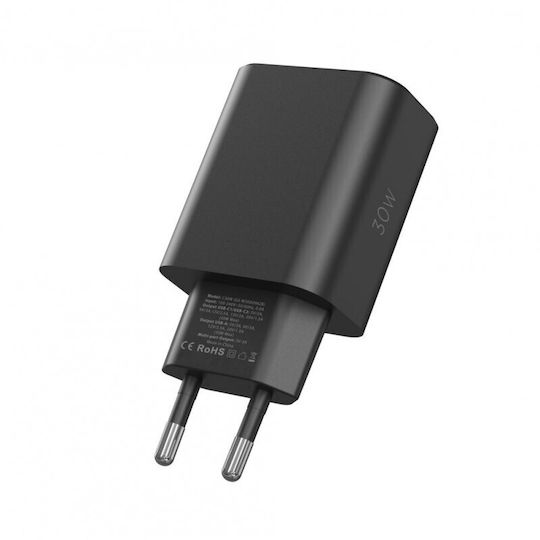 Tech-Protect Φορτιστής Χωρίς Καλώδιο με Θύρα USB-A και 2 Θύρες USB-C Power Delivery / Quick Charge 3.0 Μαύρος (C30W)
