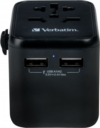 Verbatim Socket Adapter to Universal with 2 USB Ports