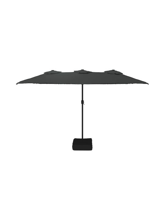 Metallischer Grau Garten- und Terrassen-Sonnenschirm 4,49x2,65xH2,45m