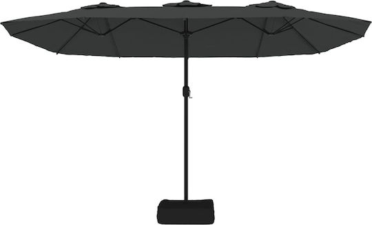 Metallischer Grau Garten- und Terrassen-Sonnenschirm 4,49x2,65xH2,45m