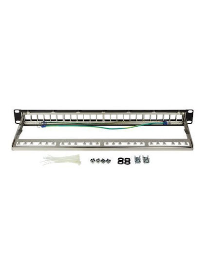 LogiLink Patch Panel Keystone for Rack 1U 19" with 24 Ports Black