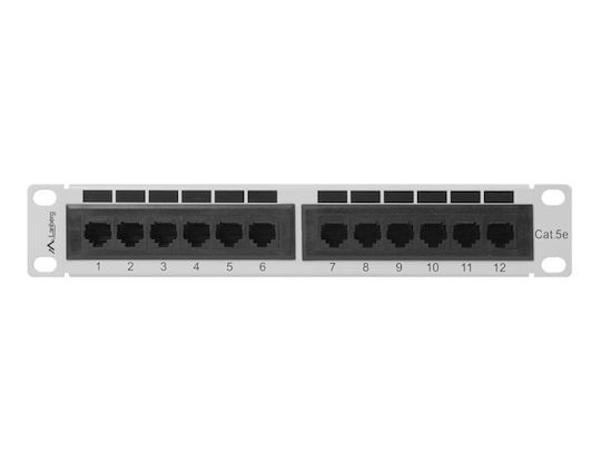 Lanberg Patch Panel Unshielded για Rack 1U 10" 12 Θυρών Γκρι