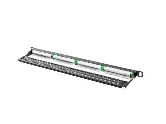 Lanberg Patch Panel for Rack 1U 19" with 24 Ports Black
