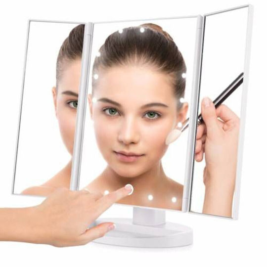 Makeup Mirror Tabletop with Light 34x27cm White