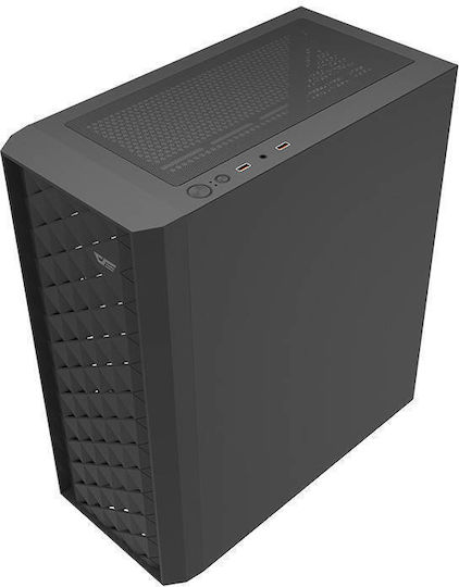 Darkflash DK351 Gaming Midi Tower Κουτί Υπολογιστή με Πλαϊνό Παράθυρο Μαύρο