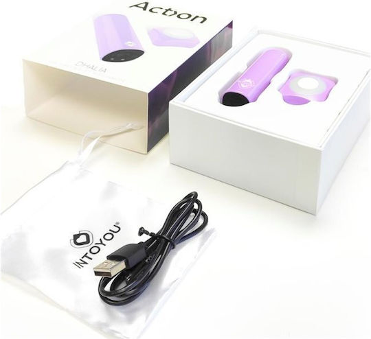 Action Vibrating Mini Δονητής Bullet με Απομακρυσμένο Έλεγχο Μωβ