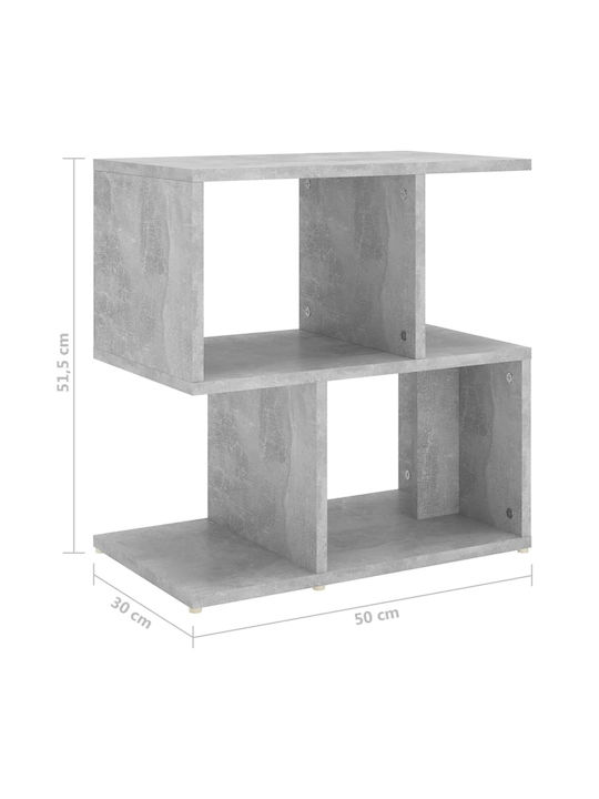 Κομοδίνο Ξύλινο Γκρι Σκυροδέματος 50x30x51.5cm