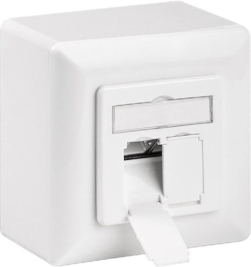 Goobay Double External Network Socket RJ45 Type Cat6 In White Colour 68244