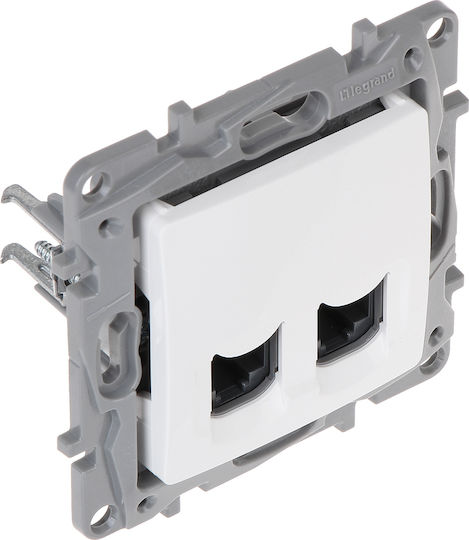 Legrand Niloe Front Double Network Socket RJ45 Cat6 White 764574
