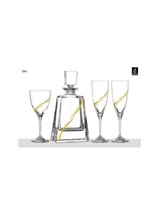 Capolavoro Glass for White Wine made of Crystal in Gold Color Goblet 250ml