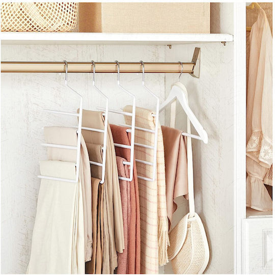 Songmics Wardrobe Hanger for Pants Metallic White CRI034W02 4pcs