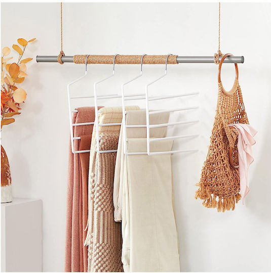 Songmics Wardrobe Hanger for Pants Metallic White CRI034W02 4pcs