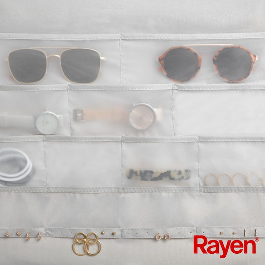 Rayen Υφασμάτινη Κρεμαστή Θήκη Αποθήκευσης Ρούχων σε Λευκό Χρώμα 45x45x90cm