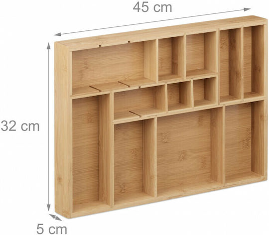 Relaxdays Πλαστικό Organizer Συρταριών για Γραβάτες / Εσώρουχα / Κάλτσες σε Μπεζ Χρώμα 32x45x5cm