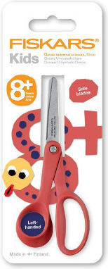 Fiskars Classic Children's Scissors for Crafts Left-Handers 13cm with Metallic Blade Red 1pcs