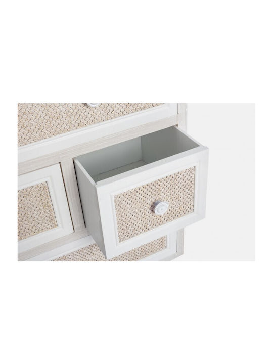 Comoda pentru Dormitor Lemnoasă Montiel cu 5 sertare Albă 60x33x72.5buc
