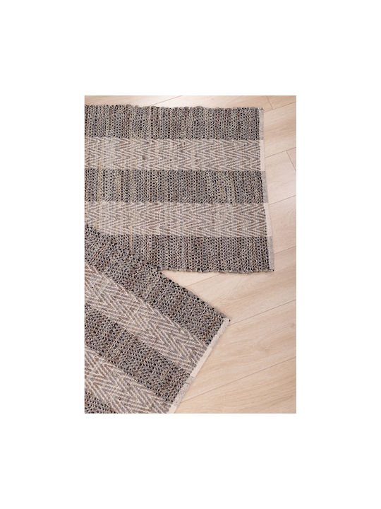 InTheBox Fishbone Teppich Rechteckig Sommer Leder Gray