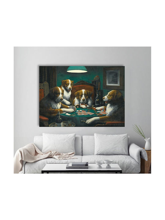 I-gallery Poker Game Coolidge Πίνακας σε Καμβά 70x50cm